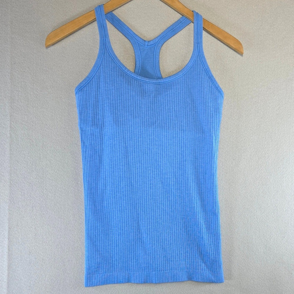 Lululemon Ebb To Street Athleisure Ribbed Tank Top 6 Blue Yoga Minimalist